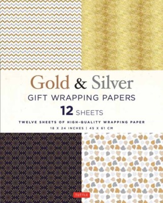 Silver &amp;amp; Gold Gift Wrapping Papers - 12 Sheets: 12 Sheets of High-Quality 18 X 24 Inch Wrapping Paper foto