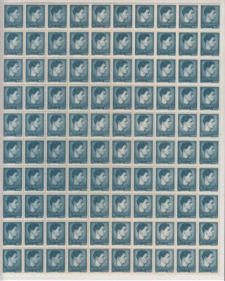 ROMANIA 1947 LP 212 REGELE MIHAI I FORMAT MIC VALOAREA 1000 LEI ALBASTRU DESCHIS COALA 100 TIMBRE STARE MNH foto