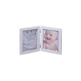 Kit amprenta bebelusi cu rama foto, 11.4 x 16.4 cm, Alb
