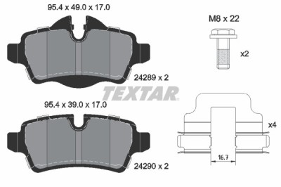 TEXTAR 2428901 Q+ set placute frana,frana disc foto