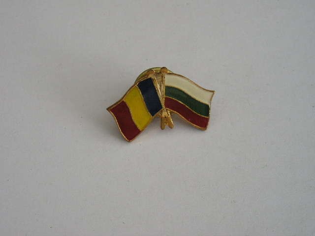 QW9 N3 6 - insigna - steaguri - Romania - Bulgaria