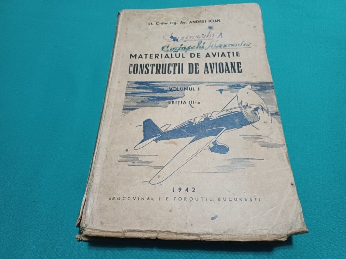 MATERIALUL DE AVIAȚIE * CONSTRUCȚII DE AVIOANE * VOL. I / AV. ANDREI IOAN / 1942 * 36