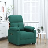 VidaXL Fotoliu de masaj electric, verde &icirc;nchis, material textil