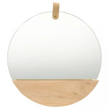 Oglindă de perete, 35 cm, lemn masiv de pin, vidaXL