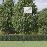 vidaXL St&acirc;lp de steag telescopic, argintiu, 5,55 m, aluminiu