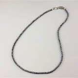 Cumpara ieftin Colier Hematit Fațetat Unisex Matteo, Argint 925 Placat Rodiu, Ajustabil 44-48cm, Handmade Italy
