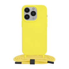 Husa pentru iPhone 14 Pro - Techsuit Crossbody Lanyard - Yellow foto