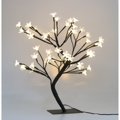 Decoratiune luminoasa crenguta cu baterii 72 led -uri flori alb cald foto