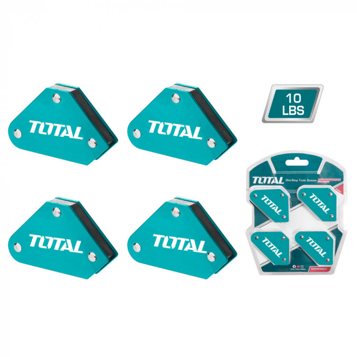 TOTAL - SET 4 COLTARE MAGNETICE PENTRU SUDURA 45&deg;,90&deg; PowerTool TopQuality