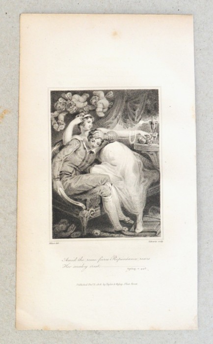 &quot;Cuplu&quot; gravura veche 1808