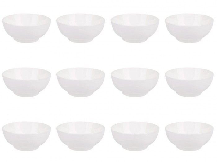 Set boluri, 12 piese, 1L, Portelan, Alb