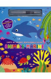 Animale marine. Carte de colorat cu apa