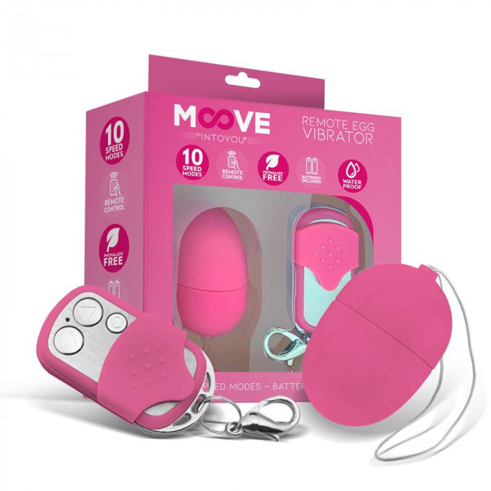 Mini Ou Vibrator MOOVE&nbsp;Egg&nbsp;Remote&nbsp;Control Roz