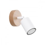 Lampă De Perete Verdo Lemn Alb Oțel/Lemn 1 Bec Tub Modern De Interior