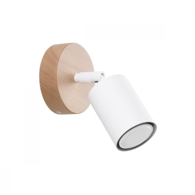 Lampă De Perete Verdo Lemn Alb Oțel/Lemn 1 Bec Tub Modern De Interior foto