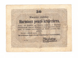 Bancnota Ungaria 30 pengo krajczar 1 ianuarie 1849, stare relativ buna