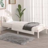 VidaXL Cadru de pat mic Single 2FT6, alb, 75x190 cm, lemn masiv de pin