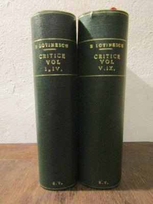 Critice - E. Lovinescu (9 volume colegate) foto