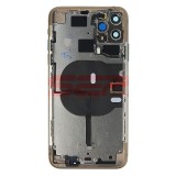 Carcasa Completa Gold + Flex Magsafe iPhone 11 Pro Max (Suport SIM, Butoane Power/Volum, Geam Camera Spate) - Original