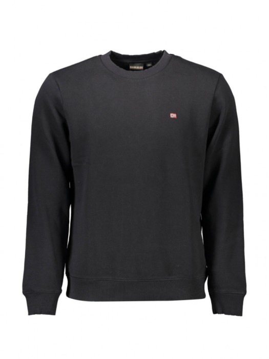 Bluza casual barbati, cu mini logo brodat, Regular fit, Negru, M