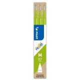 Set 3 rezerve roller Frixion Ball Pilot 0.7 mm varf mediu, verde deschis