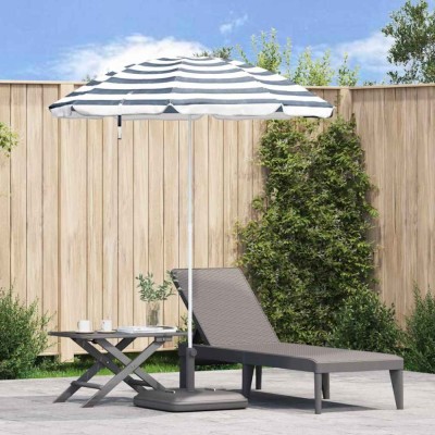 vidaXL Parasol de Plajă Albastru și alb 161 x 193 cm Poliester 4010656 foto
