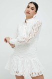 Bardot rochie culoarea alb, mini, dreaptă
