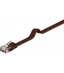 Cablu UTP CAT6 plat mufat 2m patch cord maro Goobay foto