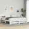vidaXL Cadru de pat cu headboard Alb 200 x 200 cm Lemn masiv de pin 3385671