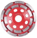 Strend Pro Premium CGW22, 115 mm, 2 r&acirc;nduriCup, disc de șlefuit diamantat, pentru beton, r&acirc;nd dublu