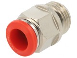 Racord push-in simplu alamă nichelată 1/4&#039;
