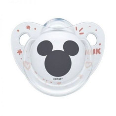 Suzeta Nuk Disney Mickey Silicon 6-18 luni M2 Transparent/Roz