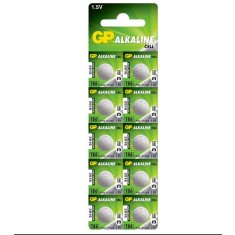 Baterie GP Batteries, butoni (AG12/LR43) 1.5V alcalina, blister 10 buc. &quot;GP186F-2C10&quot; &quot;GPPBA186F004&quot; - 645265 (timbru verde 0.1 lei)