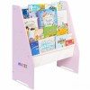 Raft Carti Copii, Organizator Jucarii, Lemn MDF, 71.5x62x30cm, Etajere Textil, Personalizabil cu Litere, Sigur si Durabil