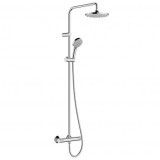 Sistem de dus fix si mobil cu baterie termostat, crom, Hansgrohe Vernis Blend