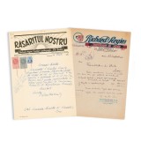 Răsăritul nostru, Imprimeria de Artă Richard Sergies, două corespondențe, 1940 - 1946