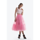 Fusta midi roz din tulle