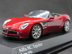 Macheta Alfa Romeo 8c Spider Minichamps 1:64 foto