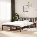 VidaXL Cadru de pat, gri, 120x200 cm, lemn masiv de pin