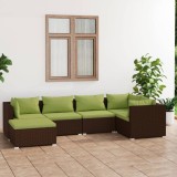 Cumpara ieftin Gossi set mobilier de gradina cu perne, 6 piese, maro, poliratan