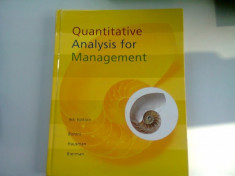 QUANTITATIVE ANALYSIS FOR MANAGEMENT - BONINI (ANALIZA CANTITATIVA PENTRU MANAGEMENT) foto