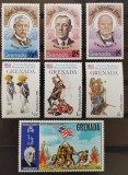BC991, Grenada, lot 38 timbre personalitati, cercetasi, fauna, scoici, picturi etc (6 poze)