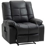 HOMCOM Fotoliu de Relaxare cu Masaj din Piele Artificiala, Fotoliu Ergonomic cu 8 Puncte de Masaj si Rabatabil 165&deg;, Gri | Aosom Romania