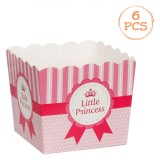 Set Cutii Cadou, Model Little Princess, Roz, H&acirc;rtie, 6 Bucăți, Oem
