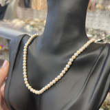 Colier perle de mallorca albe si crem sfere 4mm, Stonemania Bijou