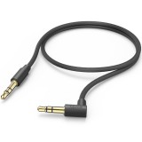 Cablu audio Hama, Jack 3.5 mm, mufa 90 grade, 0.5 m, Negru