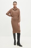 Answear Lab rochie și pulover culoarea maro, mini, mulată