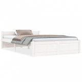 VidaXL Cadru de pat, alb, 120x200 cm, lemn masiv de pin