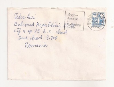 FD21 - Plic Circulat international Germania - Romania , 1978 foto
