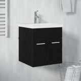vidaXL Dulap de chiuvetă Stejar Negru 41 x 38,5 x 46 cm Lemn compozit 8003719